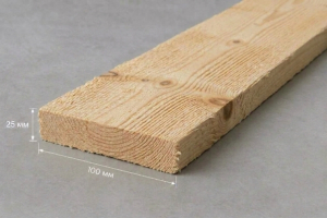 Обрезная доска 100 × 25 × 6 м